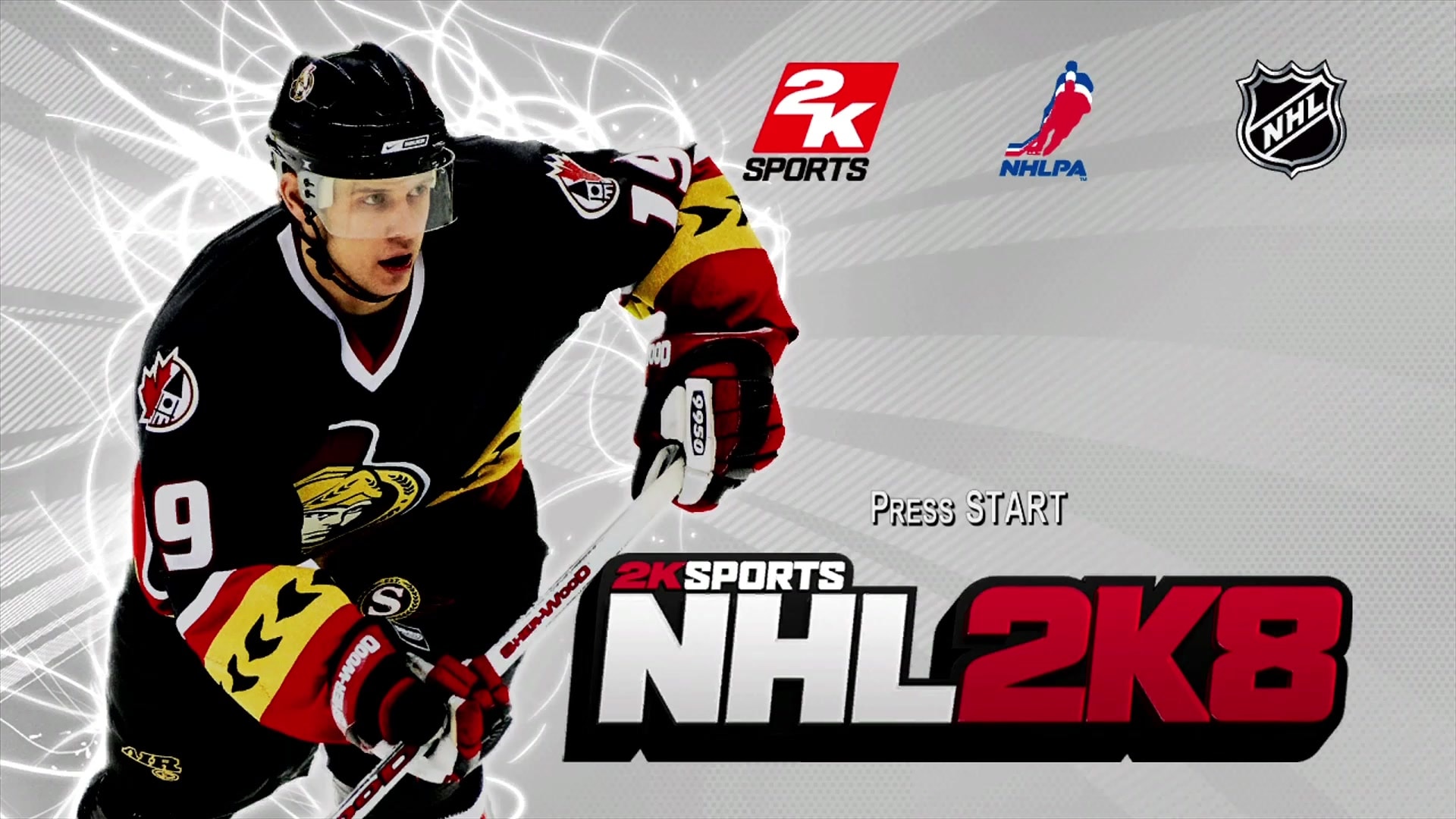 NHL 2K8 title screen for Xbox 360